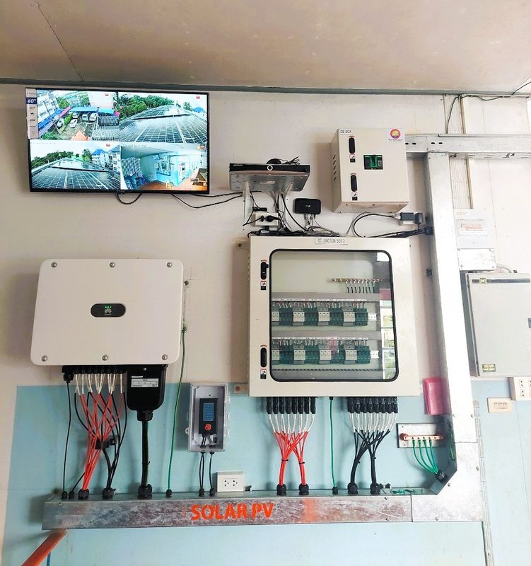 Inverters and distribution boards in the school plant room